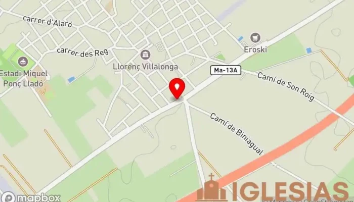 mapa de Iglesia Evangélica de Binissalem Iglesia evangélica en Binissalem