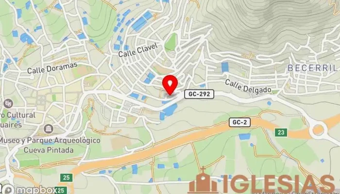 mapa de Iglesia Evangélica de Hermanos Iglesia evangélica en Gáldar