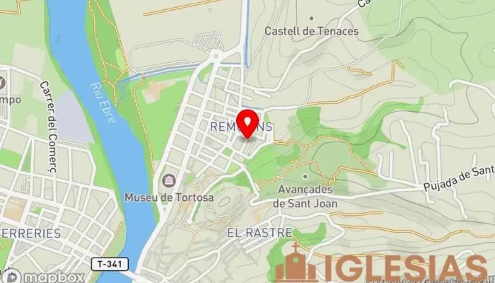 mapa de IGLESIA EVANGELICA FILADELFIA Lugar de culto en Tortosa