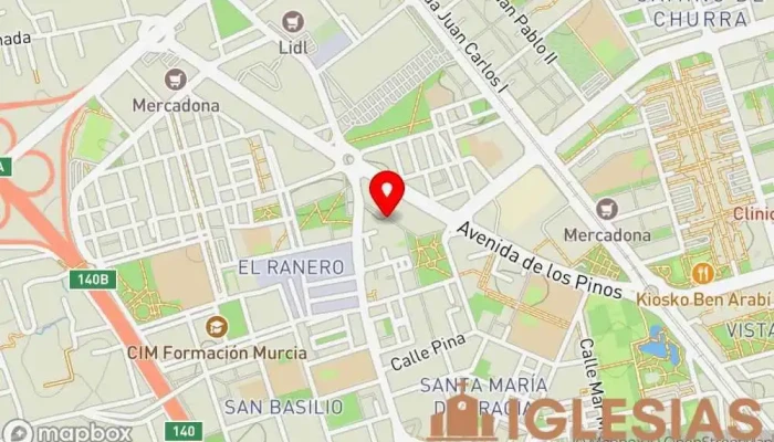 mapa de Iglesia Evangélica Renuevo Iglesia evangélica en Murcia