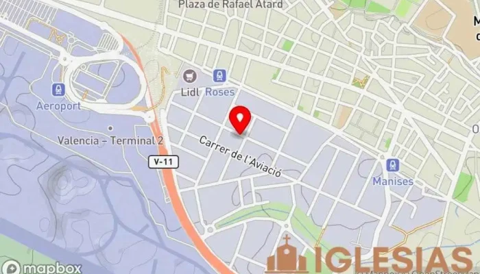 mapa de iglesia filadelfia manises Lugar de culto en Manises