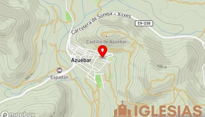 mapa de Iglesia Iglesia en Azuébar