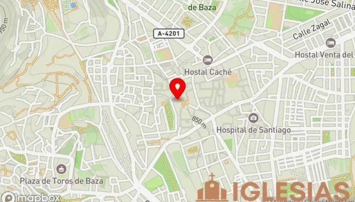 mapa de Iglesia Mayor o Concatedral de Baza. Colegiata de Nuestra Señora Santa María de la Encarnación Iglesia católica, Atracción turística en Baza