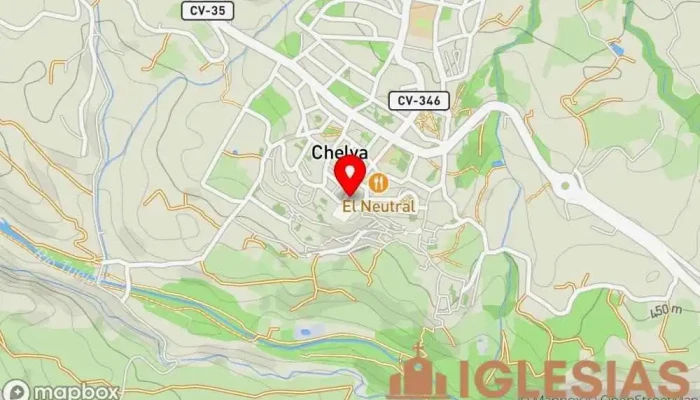 mapa de Iglesia Nuestra Señora de Los Ángeles Iglesia católica en Chelva
