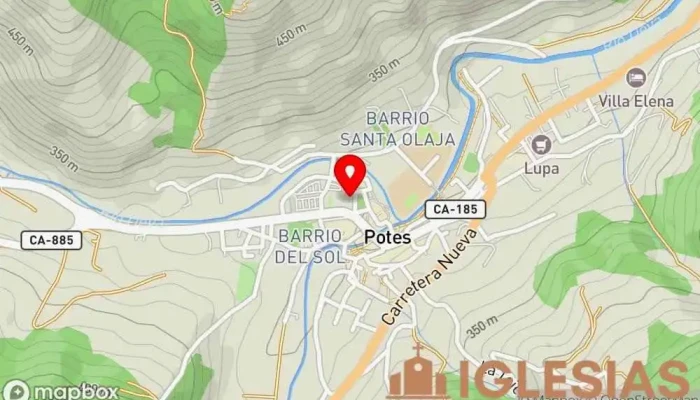 mapa de Iglesia nueva de San Vicente Iglesia católica en Potes