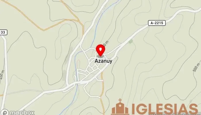 mapa de Iglesia Parroquial de la Asunción de Azanuy Iglesia católica en Azanuy
