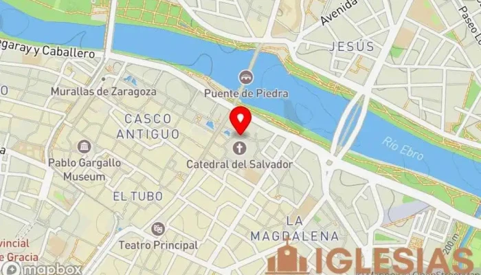 mapa de Iglesia Parroquial de la Seo Iglesia católica en Zaragoza