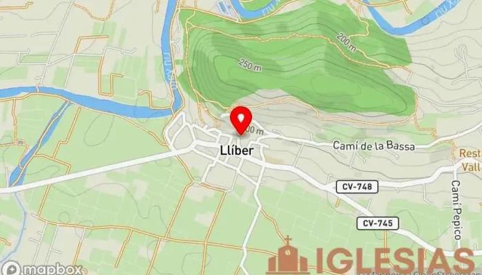 mapa de Iglesia Parroquial de los Santos Cosme y Damián Iglesia católica en Llíber