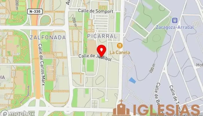 mapa de Iglesia Parroquial de Nuestra Señora de Belén Parroquia en Zaragoza