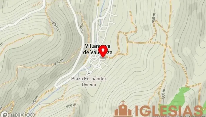 mapa de Iglesia parroquial de Nuestra Señora de la Asunción Iglesia en Villanueva de Valdueza
