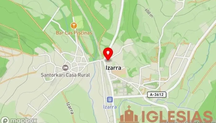 mapa de Iglesia parroquial de San José Iglesia en Izarra