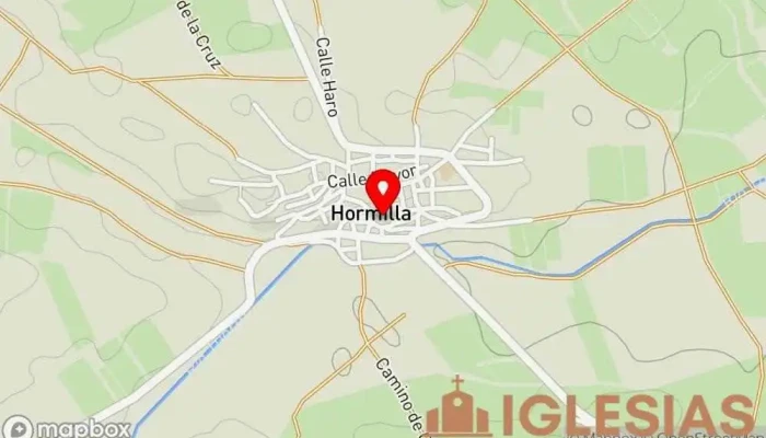 mapa de Iglesia parroquial de San Martín Iglesia católica en Hormilla