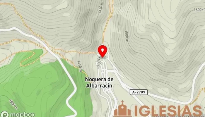 mapa de Iglesia Parroquial de San Miguel, Noguera de Albarracín Iglesia católica en Noguera de Albarracín
