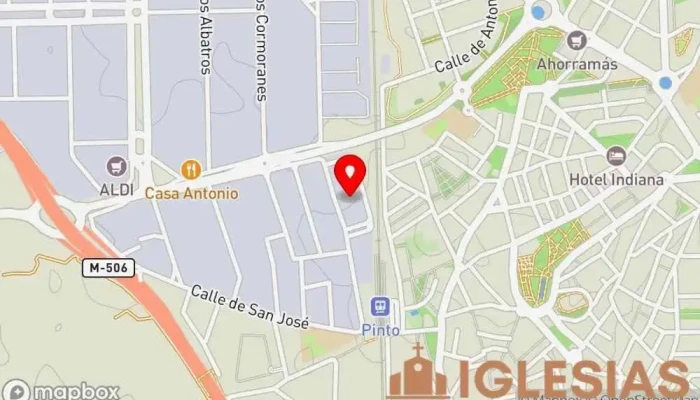 mapa de Iglesia Ps. John Potes Lugar de culto en Pinto