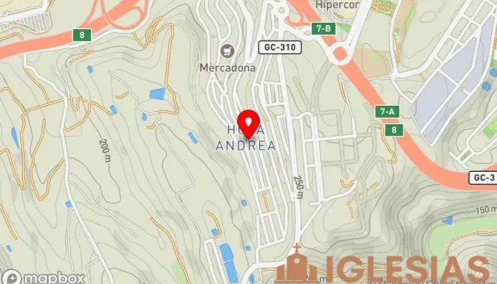 mapa de Iglesia San Andres Iglesia católica en Las Palmas de Gran Canaria