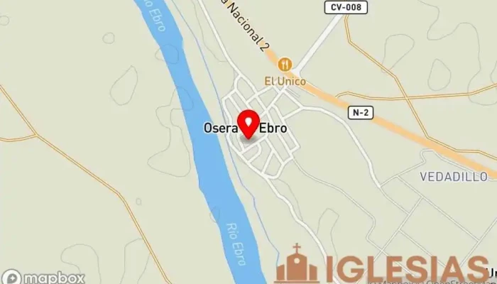 mapa de Iglesia Santa Engracia Iglesia católica en Osera de Ebro