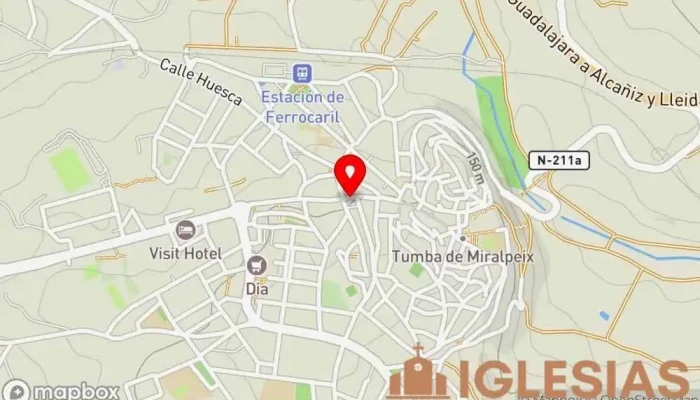 mapa de Iglesia Santa Lucía Iglesia católica en Caspe