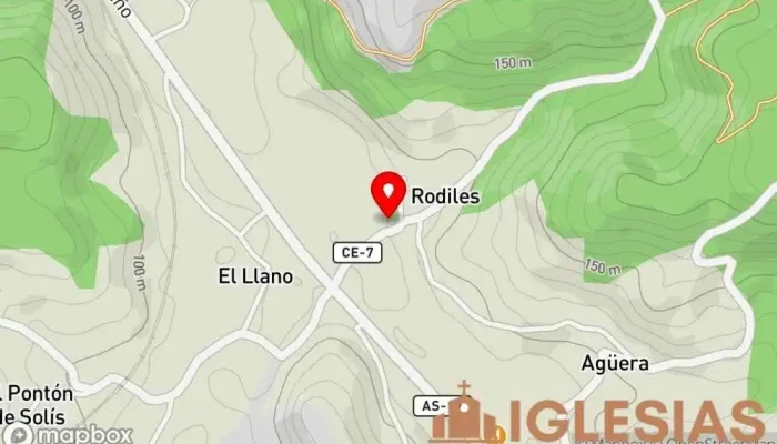 mapa de Iglesia Santa María de Solís Iglesia católica en Asturias