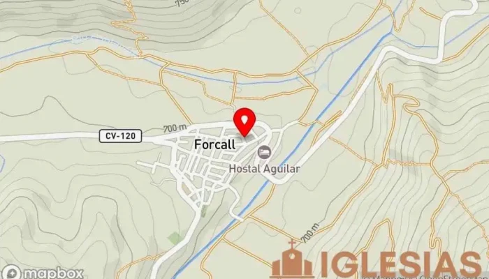 mapa de Iglesia Santa María del Forcall Iglesia católica en Forcall