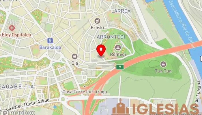 mapa de Iglesia Sion Iglesia evangélica, Asociación sociocultural en Barakaldo
