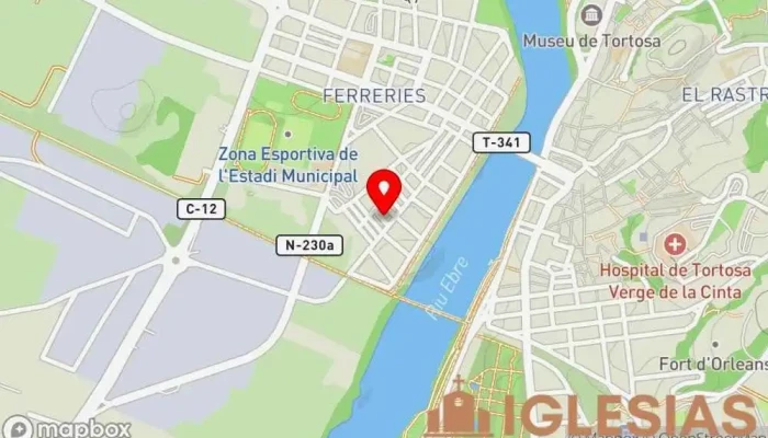 mapa de Iglesia Tabernáculo la voz de Dios Iglesia en Tortosa