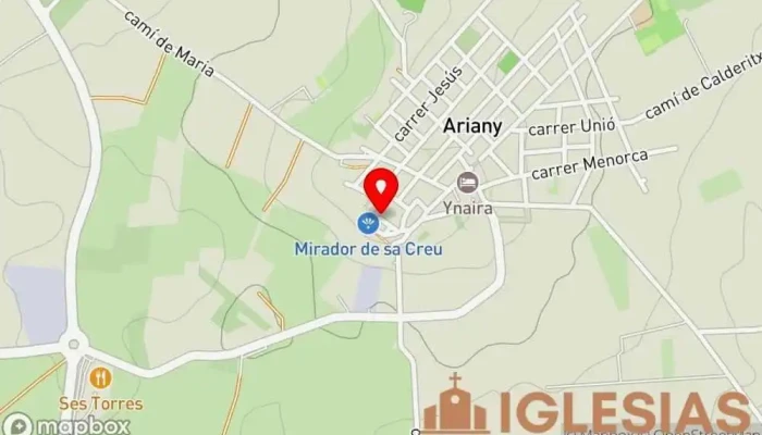mapa de Iglesia Virgen de Atotxa Parroquia en Ariany