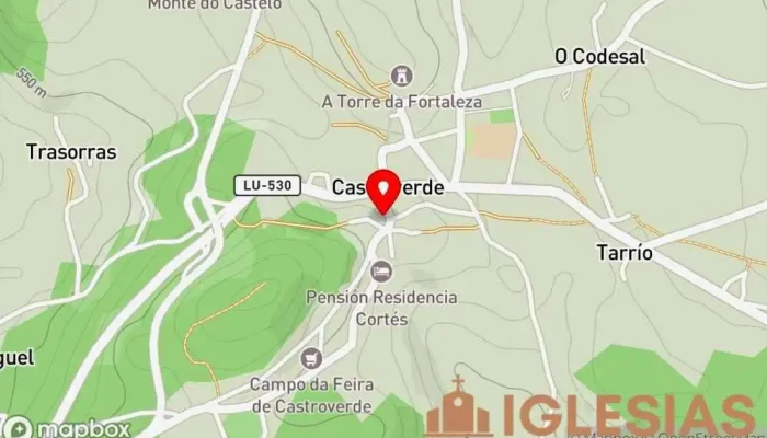 mapa de Igrexa de Santiago Apóstolo de Castroverde Iglesia en Castroverde