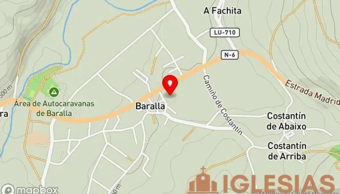 mapa de Igrexa Santa Maria Madalena Iglesia en Baralla