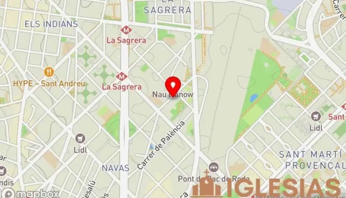 mapa de NCC Barcelona Oasis Center Iglesia pentecostal en Barcelona