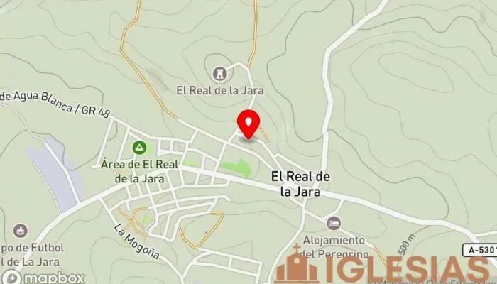 mapa de Nuestra Señora de los Remedios Iglesia en El Real de la Jara