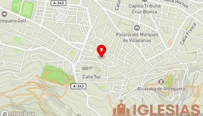 mapa de Obispado De Málaga Iglesia en Antequera