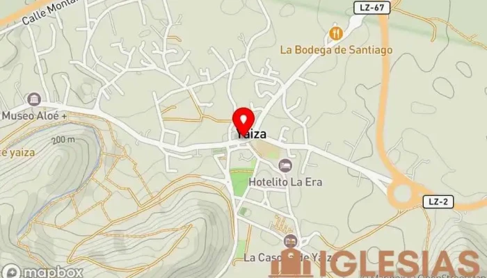 mapa de Obispado Diocesis De Canarias Iglesia en Yaiza