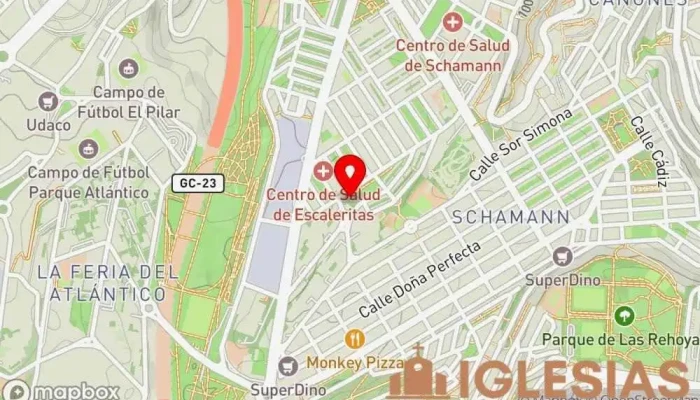 mapa de Obispado Diocesis de Canarias Iglesia católica en Palmas de Gran Canaria (las)