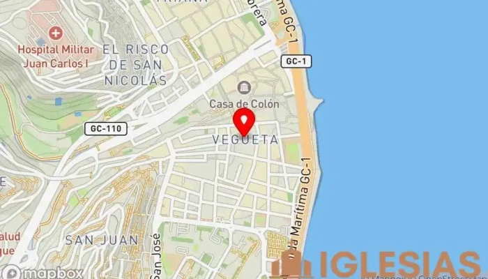 mapa de Obispado Diocesis De Canarias Iglesia en Las Palmas de Gran Canaria