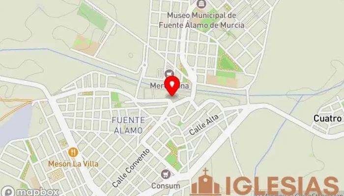 mapa de Parroquia Arciprestal de San Agustín Parroquia en Fuente Alamo