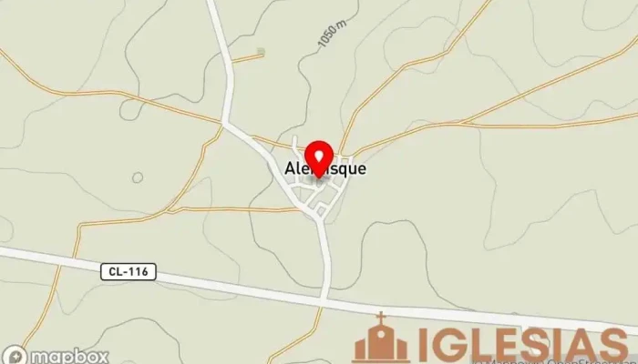 mapa de Parroquia católica de Martín de tours Lugar de culto en Alentisque