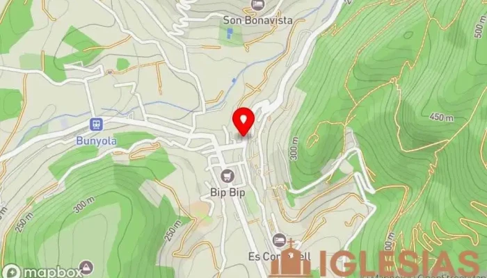 mapa de Parroquia católica de San Mateo Lugar de culto en Bunyola