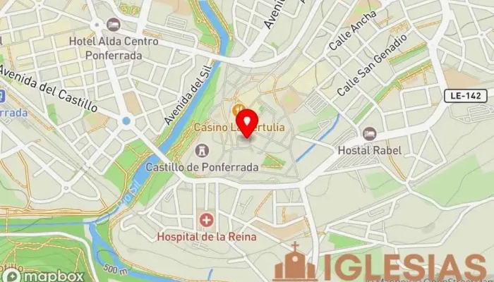 mapa de Parroquia católica Nuestra Señora de La Encina Parroquia en Ponferrada