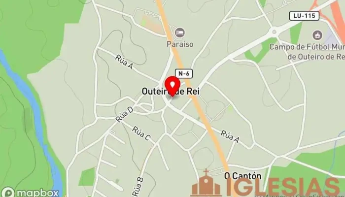 mapa de Parroquia católica San Xoan Parroquia en Outeiro de Rei
