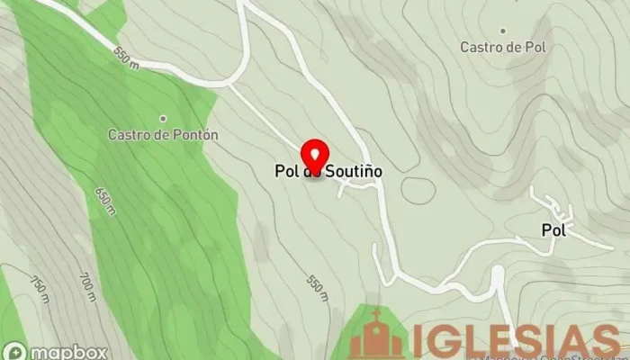 mapa de Parroquia católica Santa María Lugar de culto en Baralla