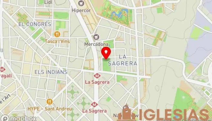 mapa de Parroquia de Cristo Rey .- La Sagrera Parroquia, Iglesia católica en Barcelona