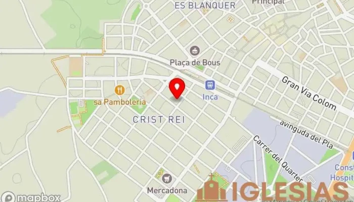 mapa de Parroquia de Cristo Rey Iglesia en Inca