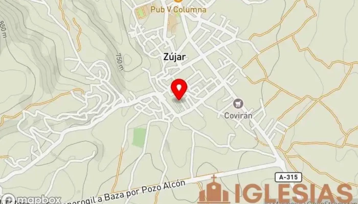 mapa de Parroquia de la Anunciación Iglesia católica en Zújar