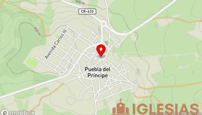 mapa de Parroquia de la Asunción de Nuestra Señora Iglesia católica en Puebla del Príncipe