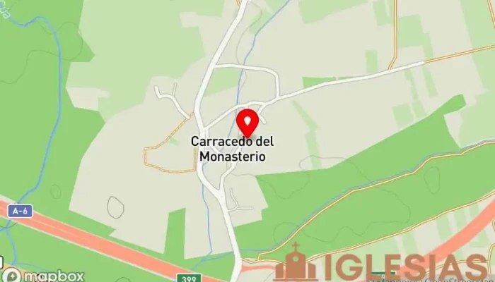 mapa de Parroquia de La Asunción Iglesia en Carracedo del Monasterio