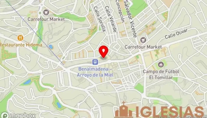 mapa de Parroquia de la Inmaculada Concepción Iglesia católica en Arroyo De La Miel-Benalmádena Costa