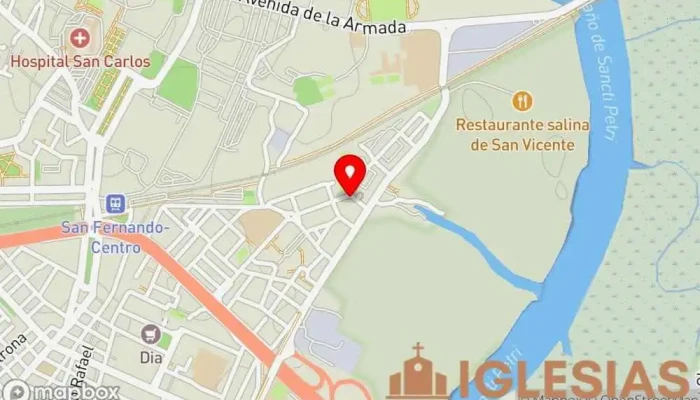 mapa de Parroquia de la Sagrada Familia Iglesia católica en San Fernando