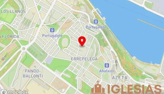 mapa de Parroquia de la Sagrada Familia Repelega Iglesia católica en Portugalete