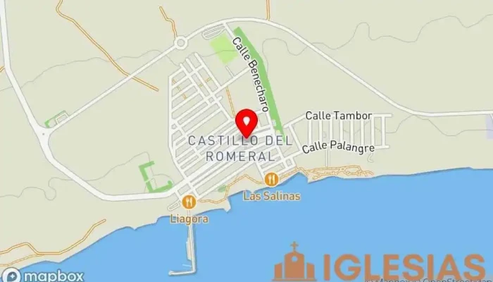 mapa de Parroquia de la Santa Cruz de Castillo del Romeral Iglesia en Castillo del Romeral