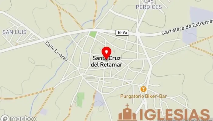 mapa de Parroquia de la Santa Cruz Parroquia en Santa Cruz del Retamar